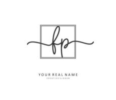 FP Initial letter handwriting and  signature logo. A concept handwriting initial logo with template element. vector