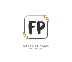 FP Initial letter handwriting and  signature logo. A concept handwriting initial logo with template element. vector