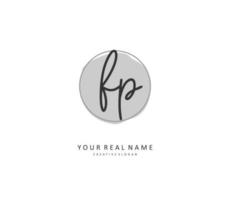 FP Initial letter handwriting and  signature logo. A concept handwriting initial logo with template element. vector