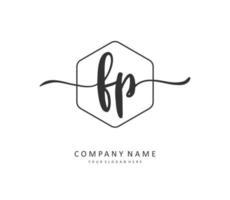 FP Initial letter handwriting and  signature logo. A concept handwriting initial logo with template element. vector