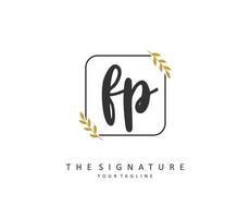 FP Initial letter handwriting and  signature logo. A concept handwriting initial logo with template element. vector