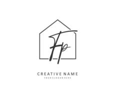FP Initial letter handwriting and  signature logo. A concept handwriting initial logo with template element. vector