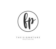 FP Initial letter handwriting and  signature logo. A concept handwriting initial logo with template element. vector