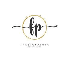 FP Initial letter handwriting and  signature logo. A concept handwriting initial logo with template element. vector