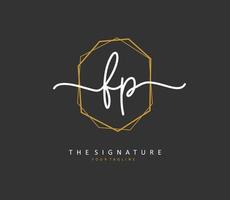 FP Initial letter handwriting and  signature logo. A concept handwriting initial logo with template element. vector