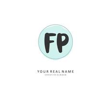 FP Initial letter handwriting and  signature logo. A concept handwriting initial logo with template element. vector