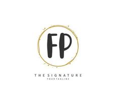 FP Initial letter handwriting and  signature logo. A concept handwriting initial logo with template element. vector