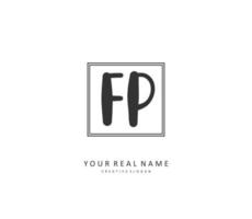 FP Initial letter handwriting and  signature logo. A concept handwriting initial logo with template element. vector