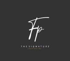 FP Initial letter handwriting and  signature logo. A concept handwriting initial logo with template element. vector