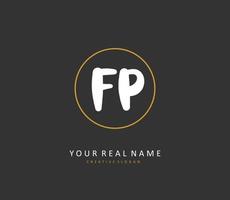 FP Initial letter handwriting and  signature logo. A concept handwriting initial logo with template element. vector