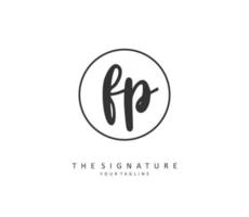 FP Initial letter handwriting and  signature logo. A concept handwriting initial logo with template element. vector
