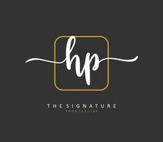 HP Initial letter handwriting and  signature logo. A concept handwriting initial logo with template element. vector