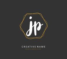 jp inicial letra escritura y firma logo. un concepto escritura inicial logo con modelo elemento. vector