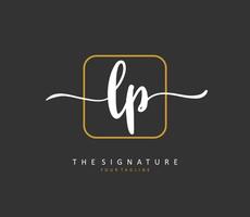 LP Initial letter handwriting and  signature logo. A concept handwriting initial logo with template element. vector