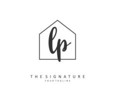 LP Initial letter handwriting and  signature logo. A concept handwriting initial logo with template element. vector