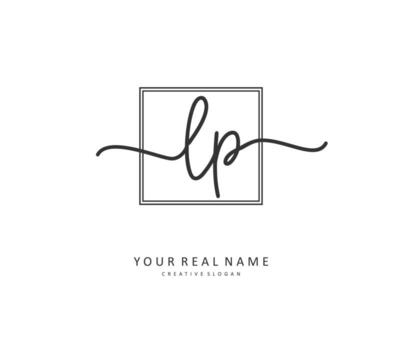 LP Initial letter handwriting and  signature logo. A concept handwriting initial logo with template element. vector