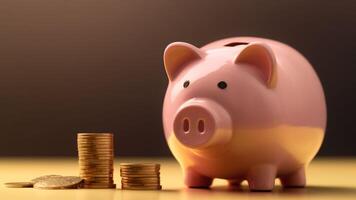 piggy bank with coin. . photo