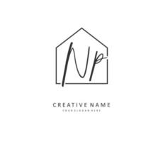 NP Initial letter handwriting and  signature logo. A concept handwriting initial logo with template element. vector