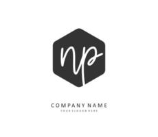 NP Initial letter handwriting and  signature logo. A concept handwriting initial logo with template element. vector