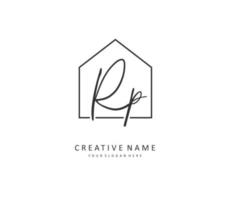 RP Initial letter handwriting and  signature logo. A concept handwriting initial logo with template element. vector