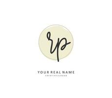 RP Initial letter handwriting and  signature logo. A concept handwriting initial logo with template element. vector