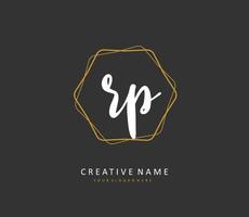 RP Initial letter handwriting and  signature logo. A concept handwriting initial logo with template element. vector