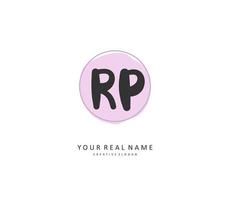 RP Initial letter handwriting and  signature logo. A concept handwriting initial logo with template element. vector