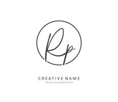 RP Initial letter handwriting and  signature logo. A concept handwriting initial logo with template element. vector