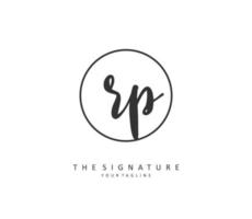 RP Initial letter handwriting and  signature logo. A concept handwriting initial logo with template element. vector