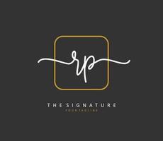 RP Initial letter handwriting and  signature logo. A concept handwriting initial logo with template element. vector