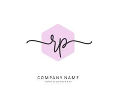 RP Initial letter handwriting and  signature logo. A concept handwriting initial logo with template element. vector