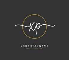 XP Initial letter handwriting and  signature logo. A concept handwriting initial logo with template element. vector