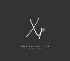 XP Initial letter handwriting and  signature logo. A concept handwriting initial logo with template element. vector