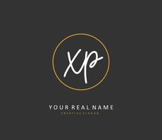 XP Initial letter handwriting and  signature logo. A concept handwriting initial logo with template element. vector