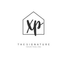 XP Initial letter handwriting and  signature logo. A concept handwriting initial logo with template element. vector