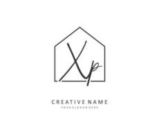 XP Initial letter handwriting and  signature logo. A concept handwriting initial logo with template element. vector