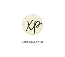XP Initial letter handwriting and  signature logo. A concept handwriting initial logo with template element. vector