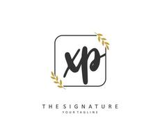 XP Initial letter handwriting and  signature logo. A concept handwriting initial logo with template element. vector