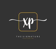 XP Initial letter handwriting and  signature logo. A concept handwriting initial logo with template element. vector