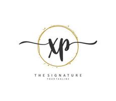 XP Initial letter handwriting and  signature logo. A concept handwriting initial logo with template element. vector