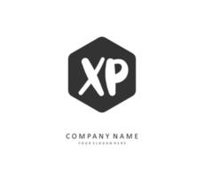 XP Initial letter handwriting and  signature logo. A concept handwriting initial logo with template element. vector