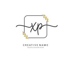 XP Initial letter handwriting and  signature logo. A concept handwriting initial logo with template element. vector