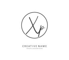 XP Initial letter handwriting and  signature logo. A concept handwriting initial logo with template element. vector