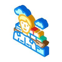 marine engineer worker isometric icon vector illustration