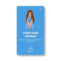 long hair woman vector
