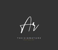 AR Initial letter handwriting and  signature logo. A concept handwriting initial logo with template element. vector