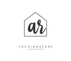 AR Initial letter handwriting and  signature logo. A concept handwriting initial logo with template element. vector