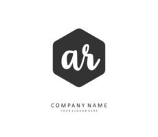 AR Initial letter handwriting and  signature logo. A concept handwriting initial logo with template element. vector