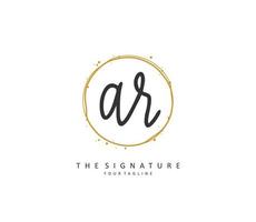 AR Initial letter handwriting and  signature logo. A concept handwriting initial logo with template element. vector