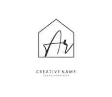 AR Initial letter handwriting and  signature logo. A concept handwriting initial logo with template element. vector
